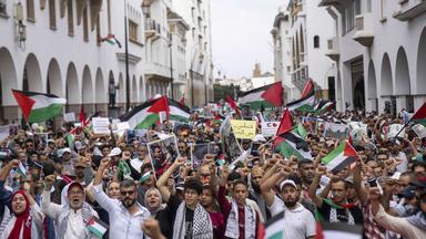 Pro-palästinensische Demonstranten in Rabat/Marokko 