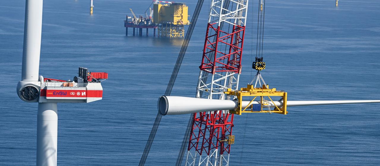 Der Offshore-Windpark "He Dreiht" in der Nordsee.