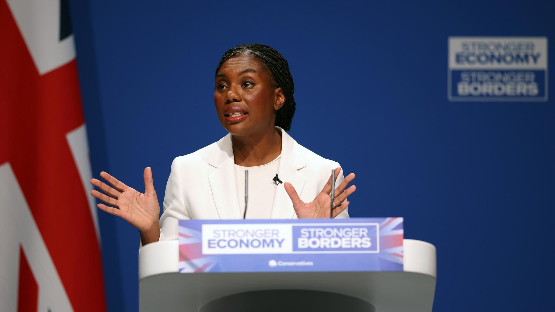 Kemi Badenoch auf dem Parteitag der Tories. | EPA