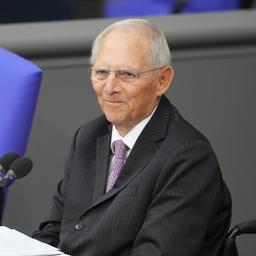 Der damalige Bundestagspräsident Wolfgang Schäuble (CDU) spricht bei der konstituierenden Sitzung des neuen Bundestags. (aufgenommen am 26. Oktober 2021)