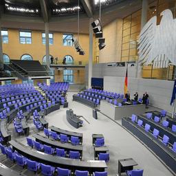 Der leere Plenarsaal des Deutschen Bundestages