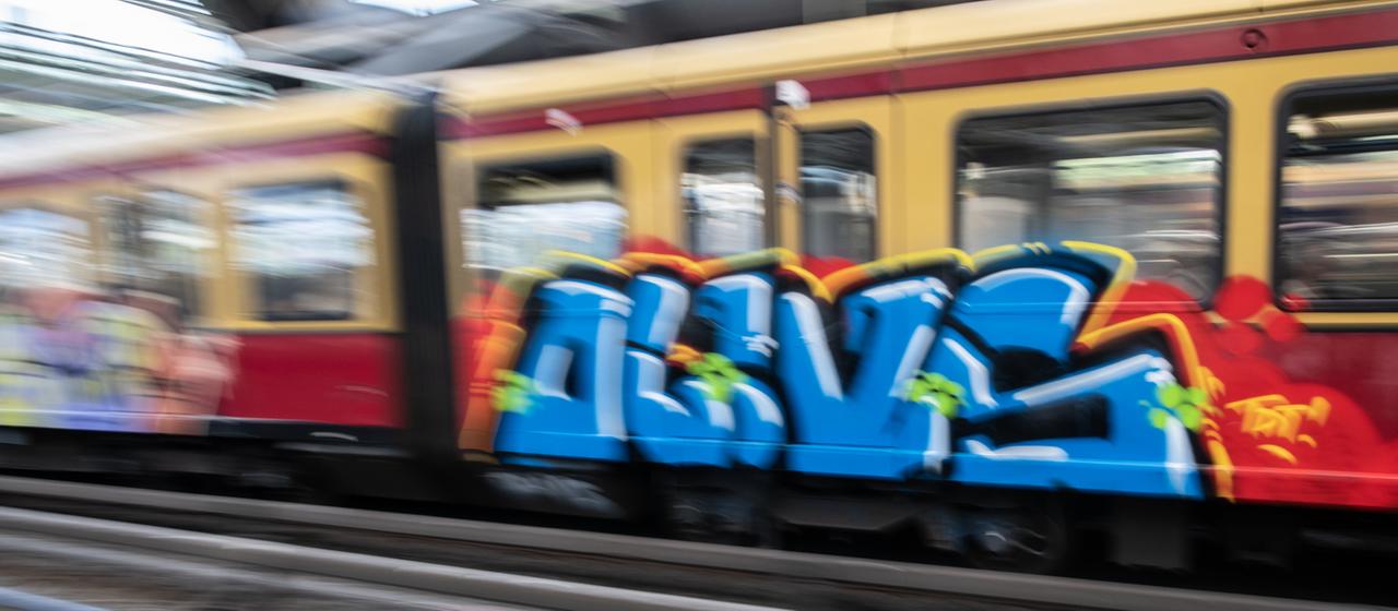   A S-Bahn sprayed with graffiti at Berlin Ostbahnhof (archive photo) 
