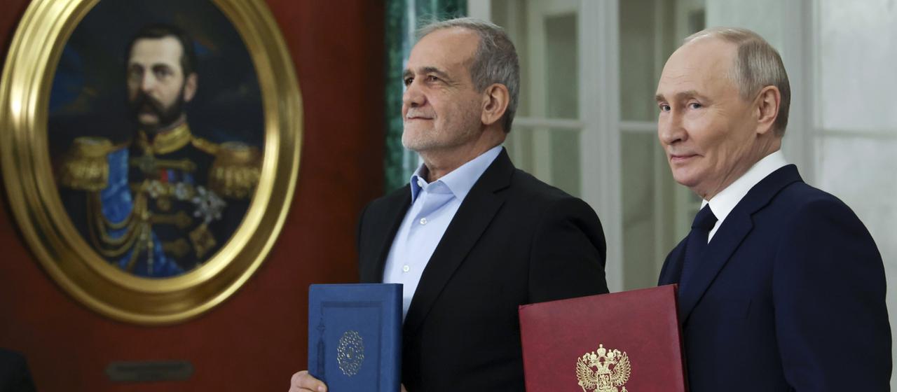 Massud Peseschkian und Wladimir Putin