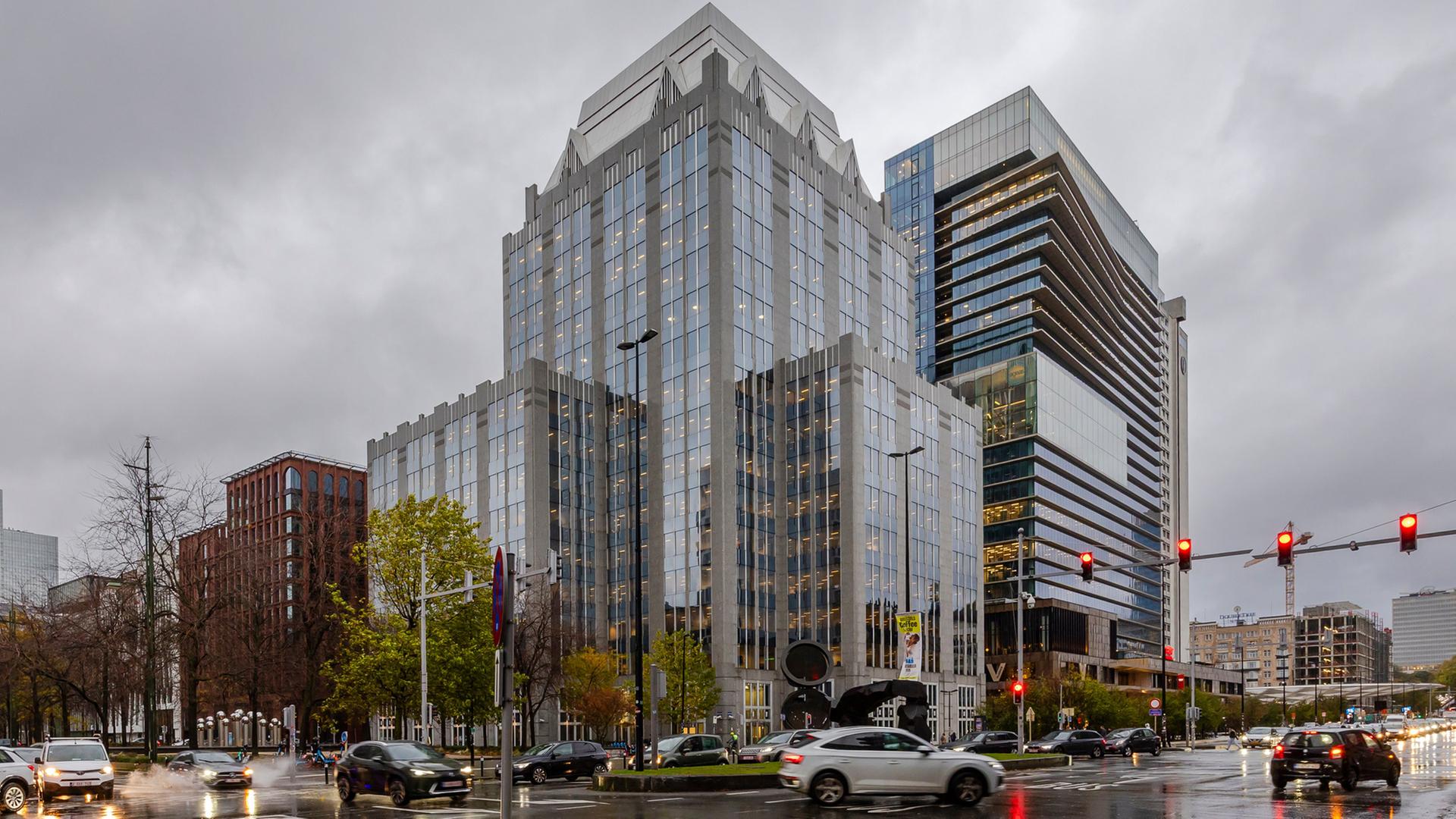 Blick auf den Hauptsitz des Finanzinstituts Euroclear in Brssel. | AP