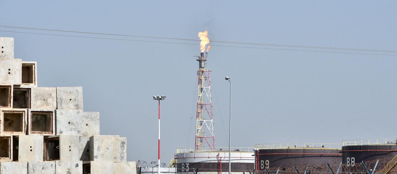 Gasflamme in Algeriens Hauptstadt Algier