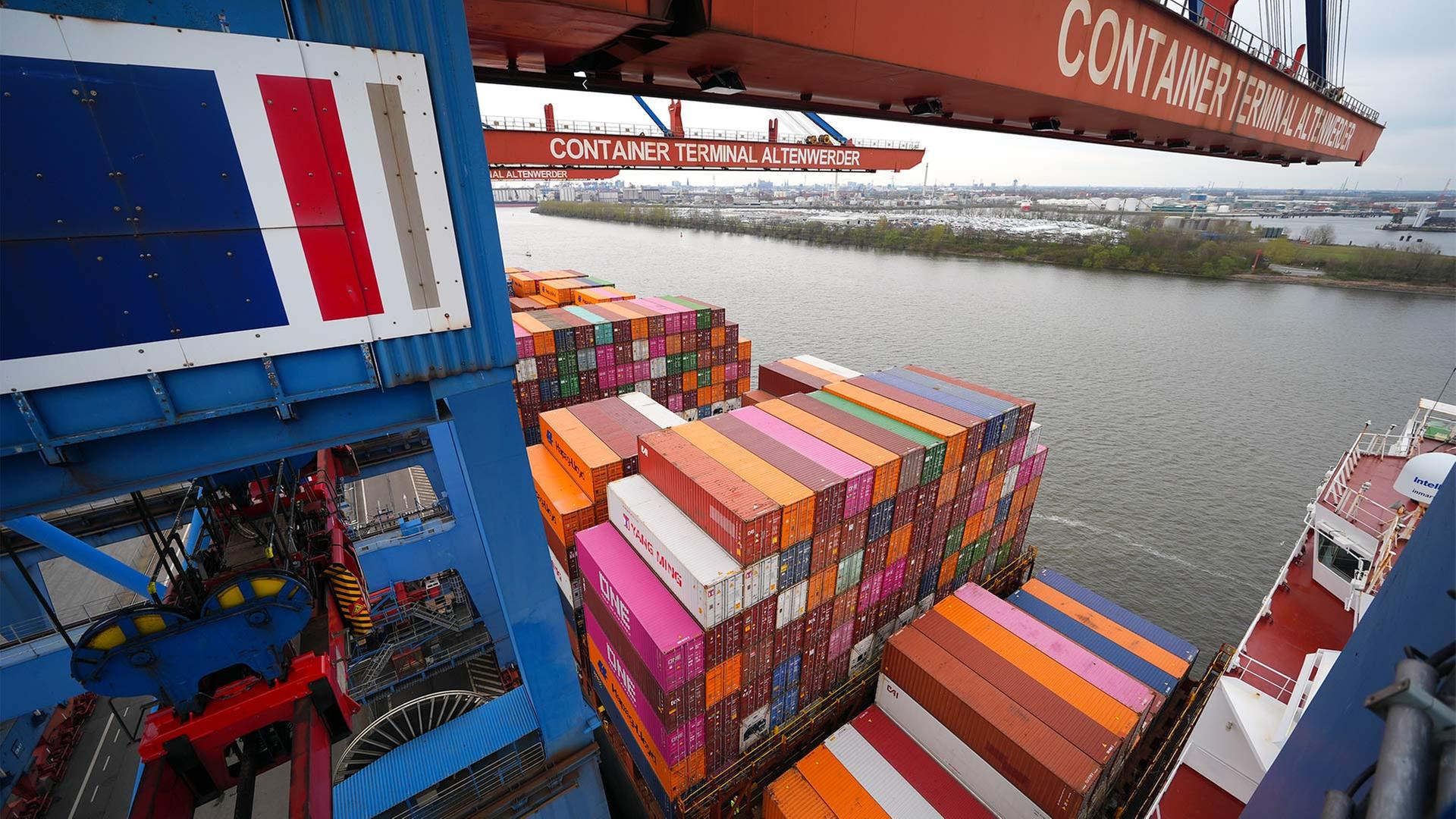 Container am Container Terminal Altenwerder (CTA). | picture alliance/dpa