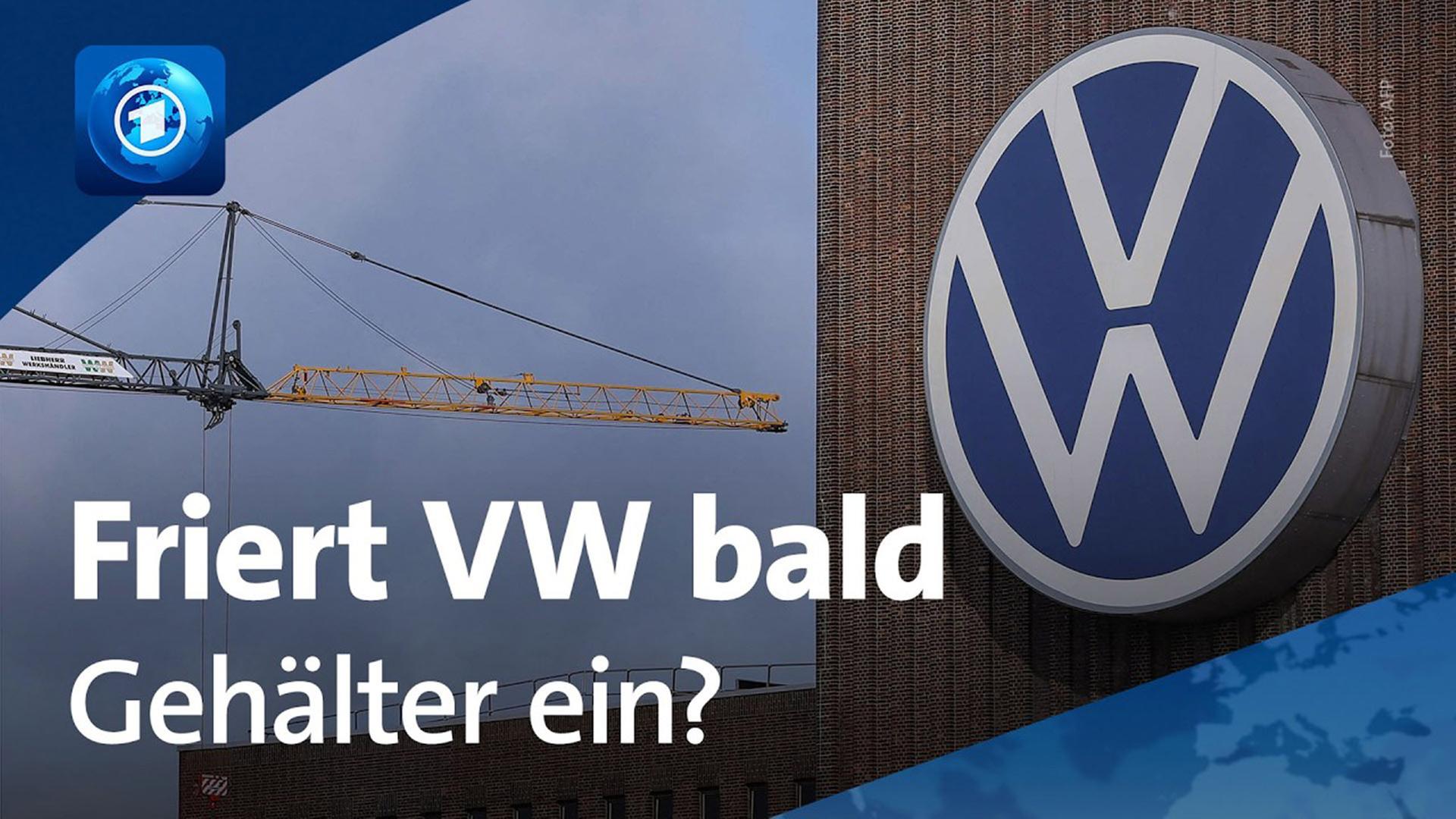 Das VW-Logo am Stammhaus in Wolfsburg. | AFP