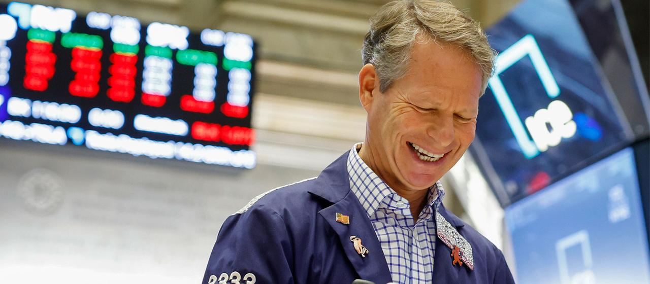 Börsenhändler auf dem Parkett der New Yorker Börse.