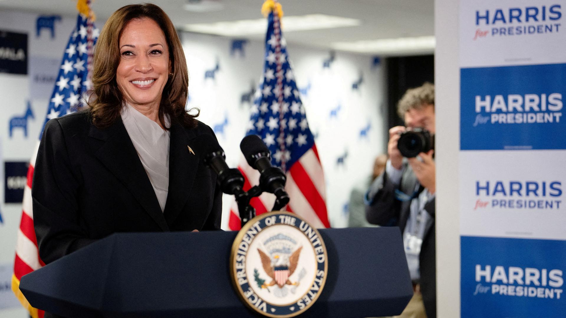 US-Vizepräsidentin Kamala Harris besucht Wahlhelfer in Delaware