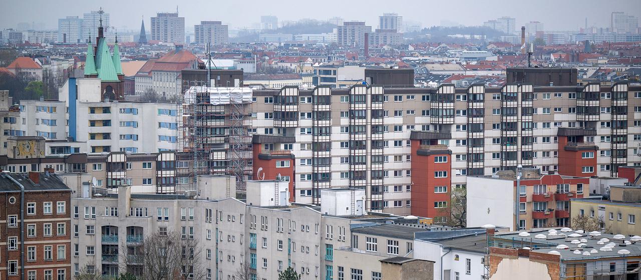 Blick auf Wohnhäuser