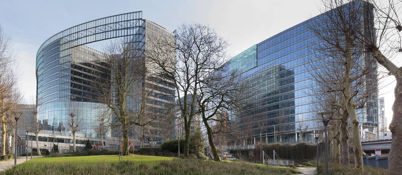 Blick auf das Berlaymont-Gebäude - der Sitz der Europäischen Kommission - in Brüssel.