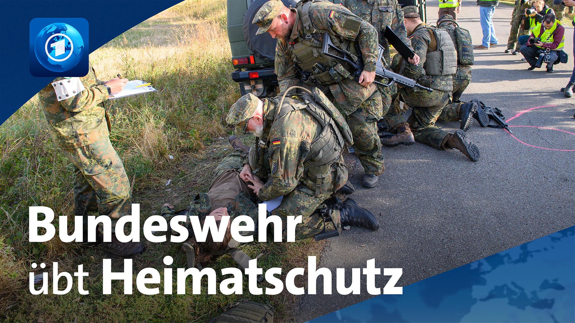 Heimatschutzdivision der Bundeswehr bei einer Ãbung im freien GelÃ¤nde. | dpa