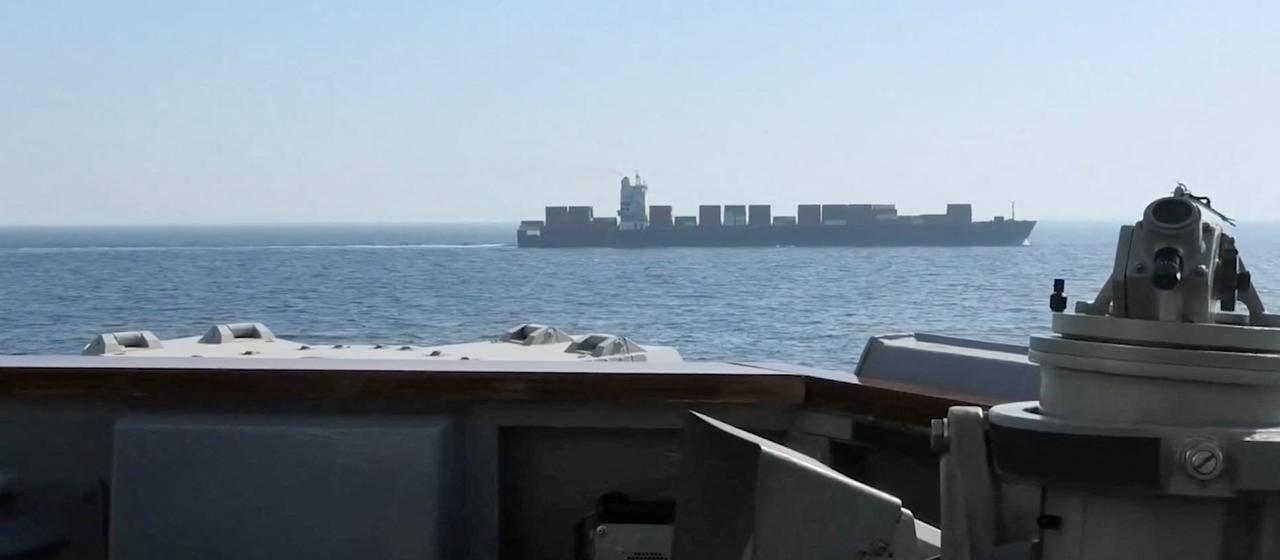 Ein vom US-Militär zur Verfügung gestelltes Bild soll den iranischen Frachter "Touska" zeigen