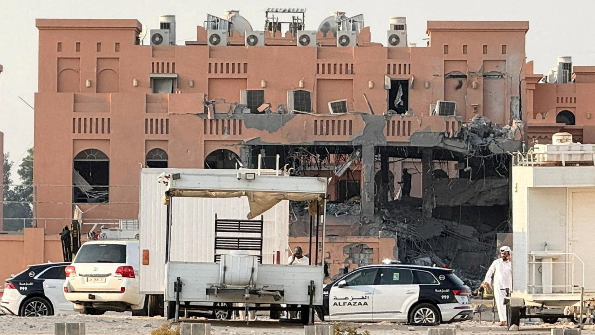 Ein stark beschädigtes Gebäude in Doha nach dem Angriff Israels | REUTERS