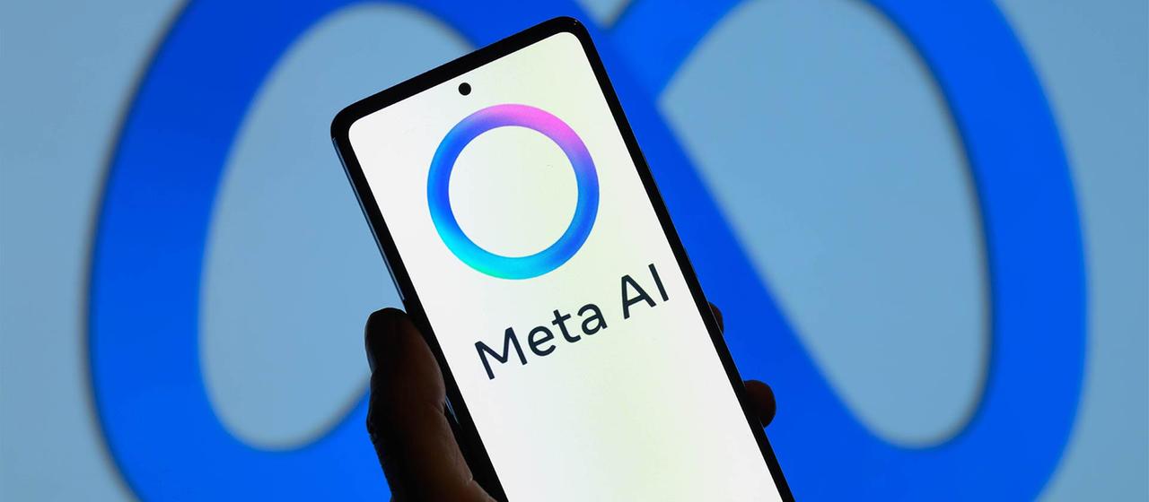 Meta Ai Logo auf einem Smartphone.