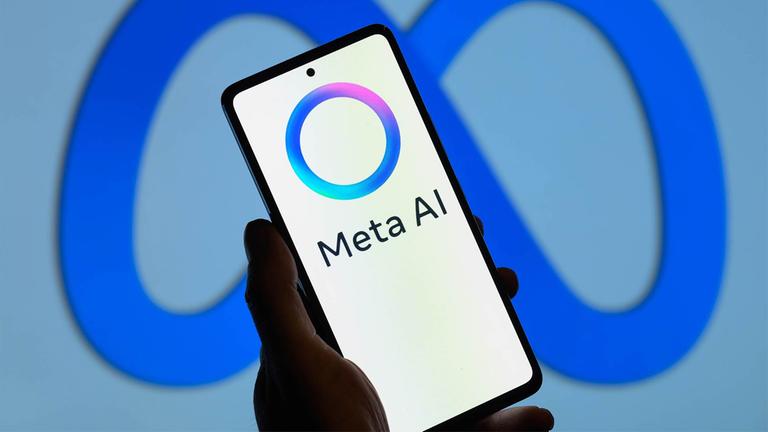 Meta Ai Logo auf einem Smartphone.