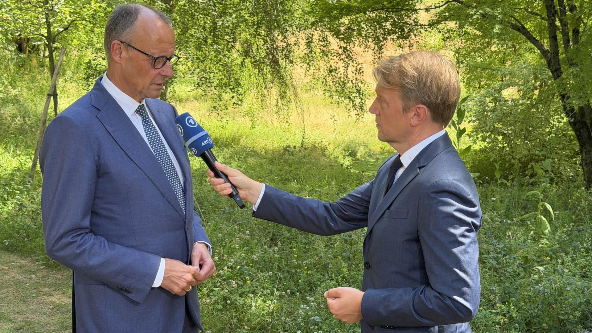 Friedrich Merz und Markus Preiß | ARD Berlin