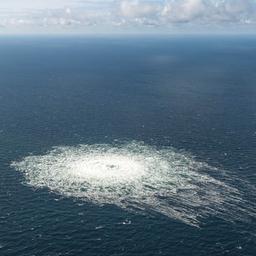 Gasaustritt aus der Nord Stream 2-Pipeline vor Bornholm, Dänemark.