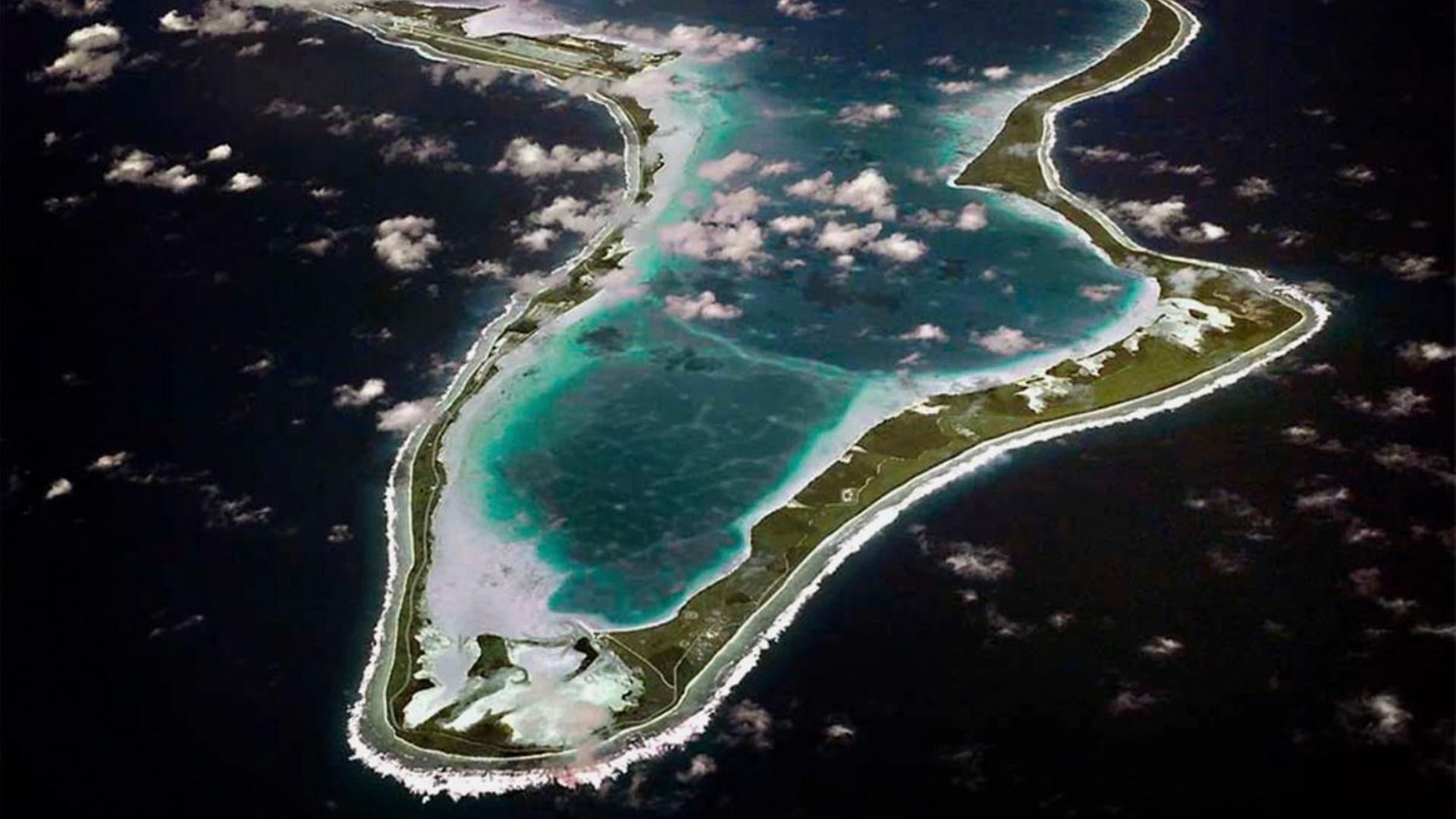 Luftaufnahme der Insel Diego Garcia im Indischen Ozean | AP
