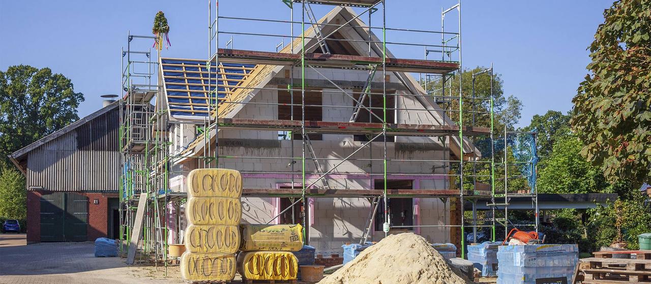 Neubau eines Einfamilienhauses.