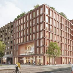 Eine Visualisierung zeigt den geplanten Neubau des Hauptzollamts in der Hamburger Hafencity.