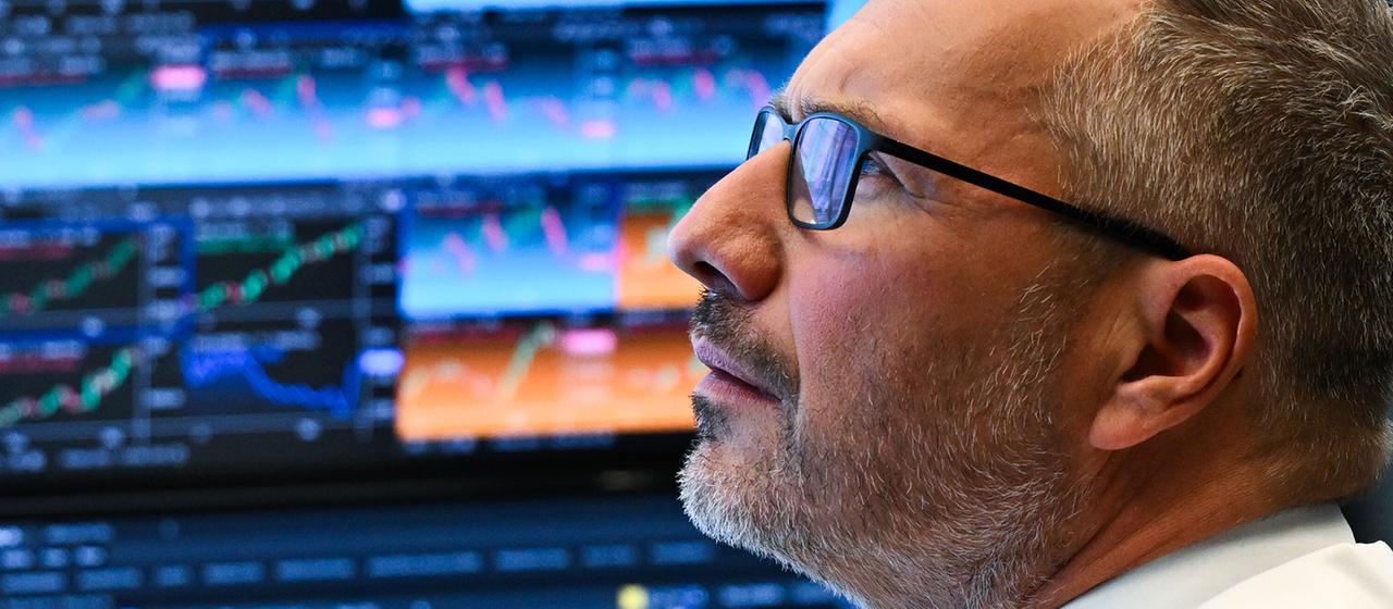 Börsenhändler an der Frankfurter Börse.
