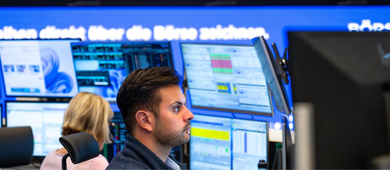 Händler an der Frankfurter Börse.