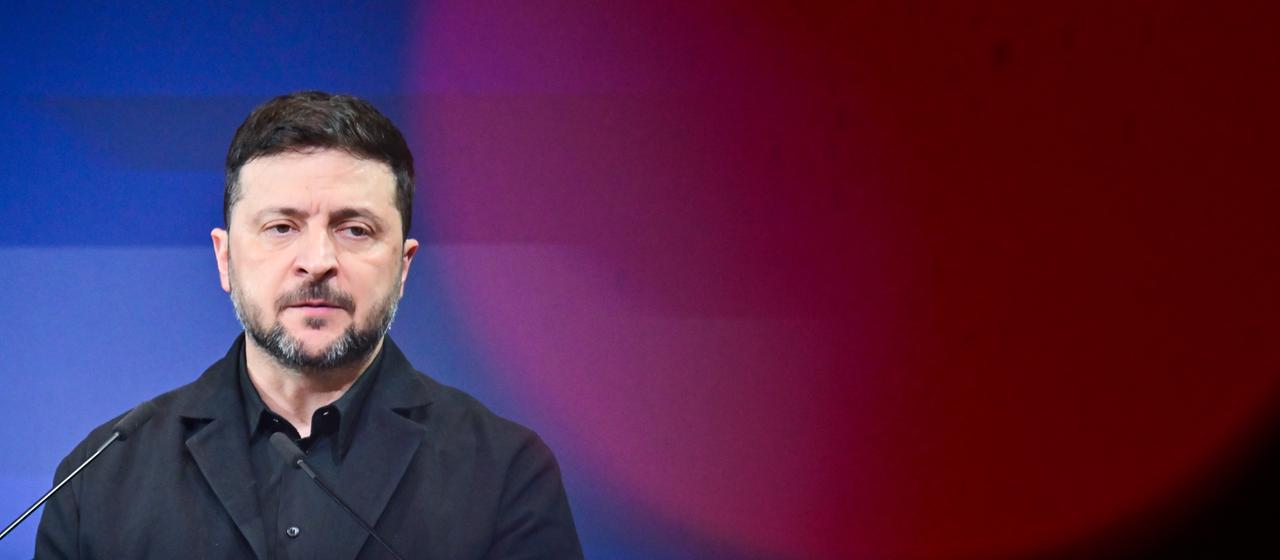 Wolodymyr Selenskyj, ukrainischer Präsident, spricht während des Deutsch-ukrainischen Wirtschaftsforums.