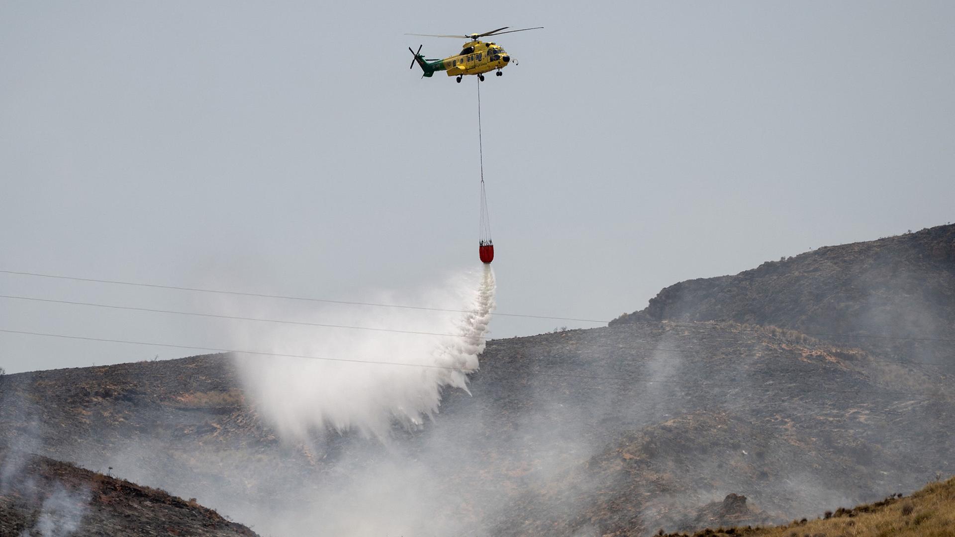 Waldbrand in der Provinz Almería nahe bewohnter Gebiete
