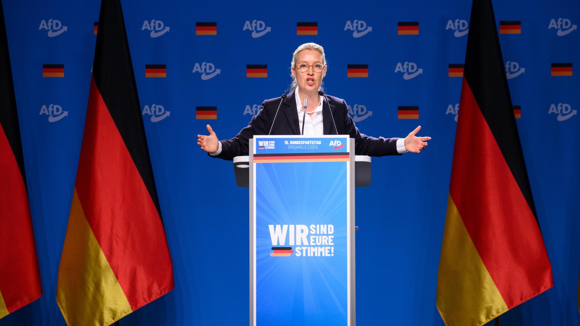 Ein Ausschnitt aus der Begrüßungsrede zum AfD-Bundesparteitag von Alice  Weidel, AfD-Parteichefin