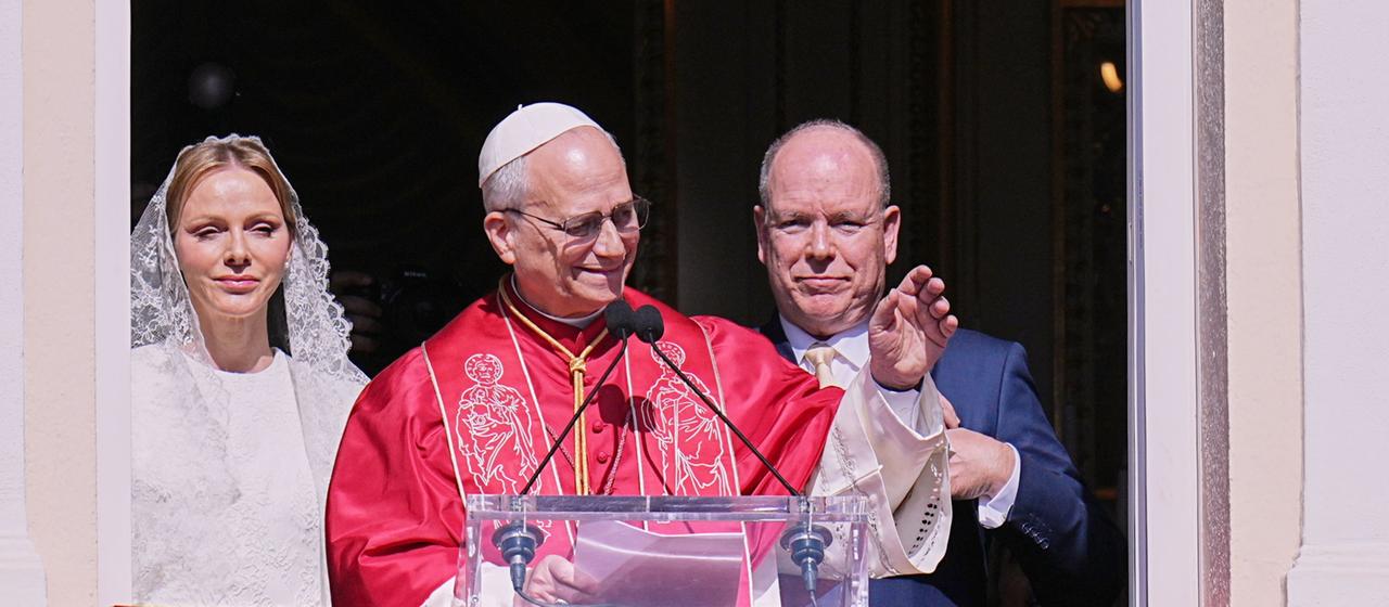 Papst Leo XIV. und Fürst Albert II. in Monaco. 