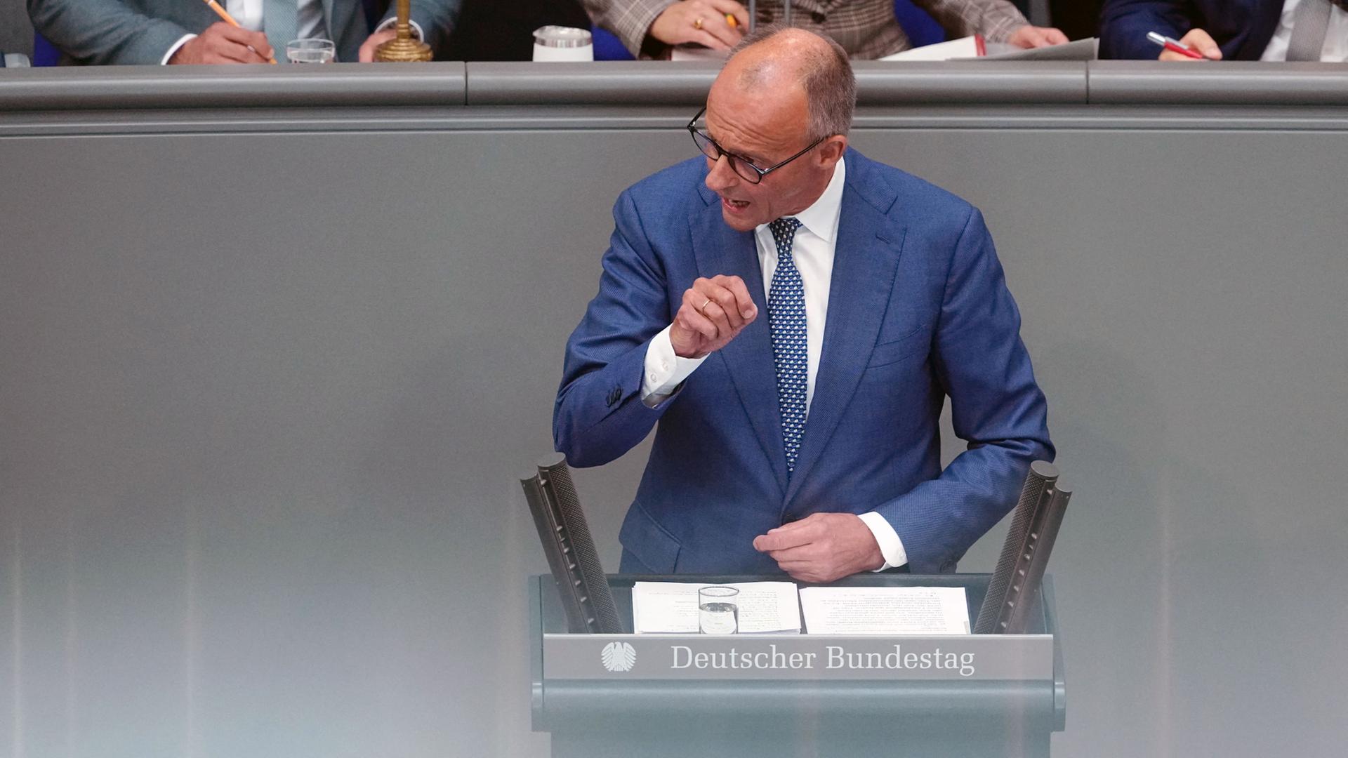 Merz im Bundestag | Kay Nietfeld/dpa
