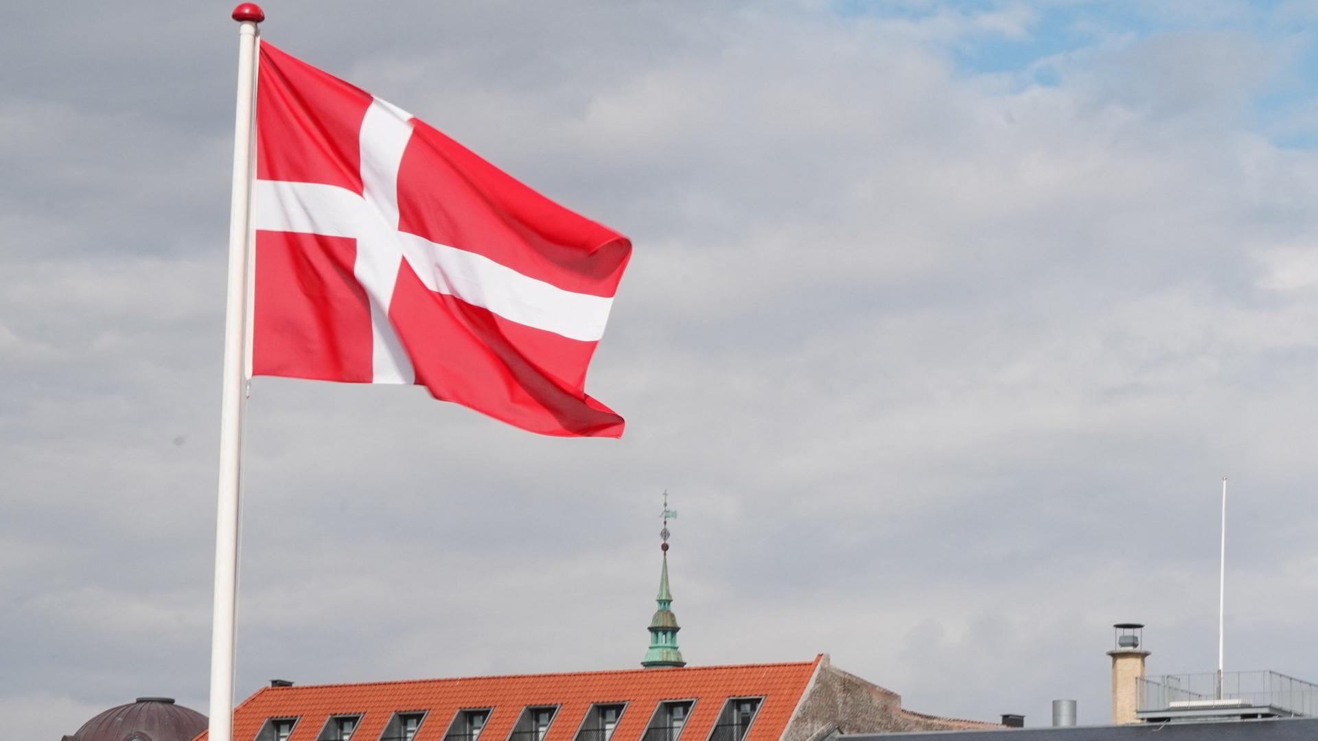 Die dänische Flagge weht an einem Fahnenmast. | REUTERS