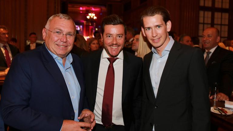 Alfred Gusenbauer, Rene Benko und Sebastian Kurz (Archivbild: 2014)