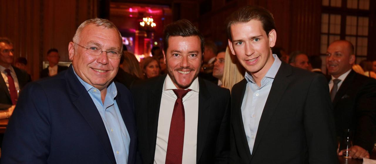 Alfred Gusenbauer, Rene Benko und Sebastian Kurz (Archivbild: 2014)