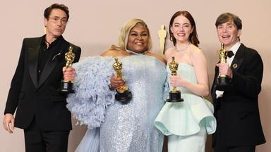 Robert Downey Jr., Da'Vine Joy Randolph, Emma Stone und Cillian Murphy