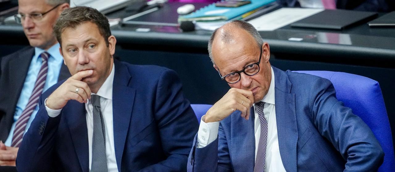 Lars Klingbeil (links) und Friedrich Merz