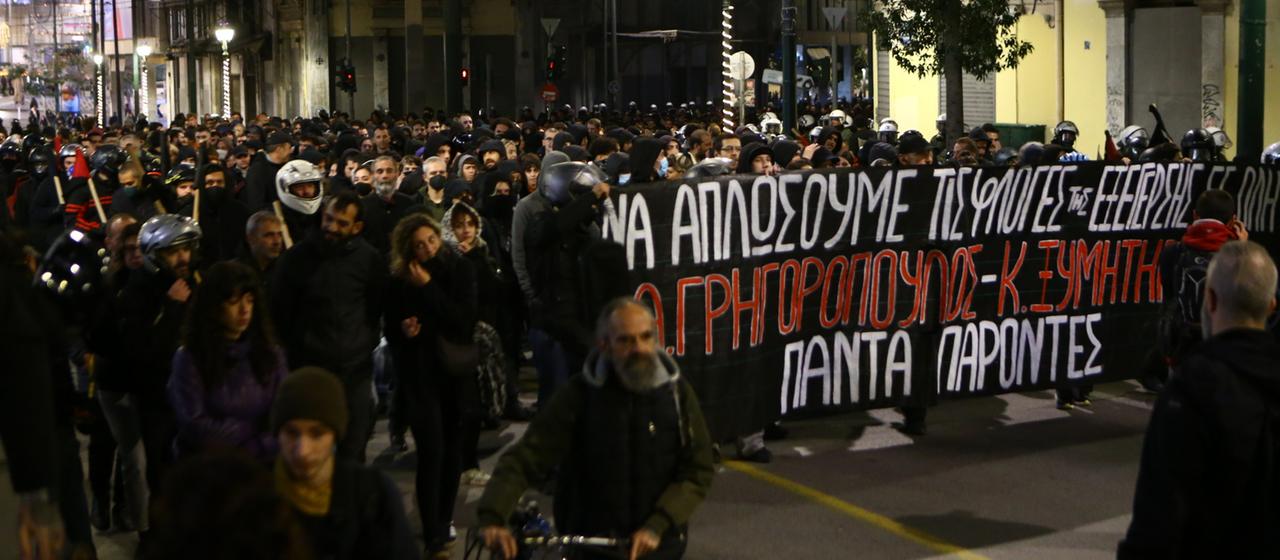 Protestierende in Athen.