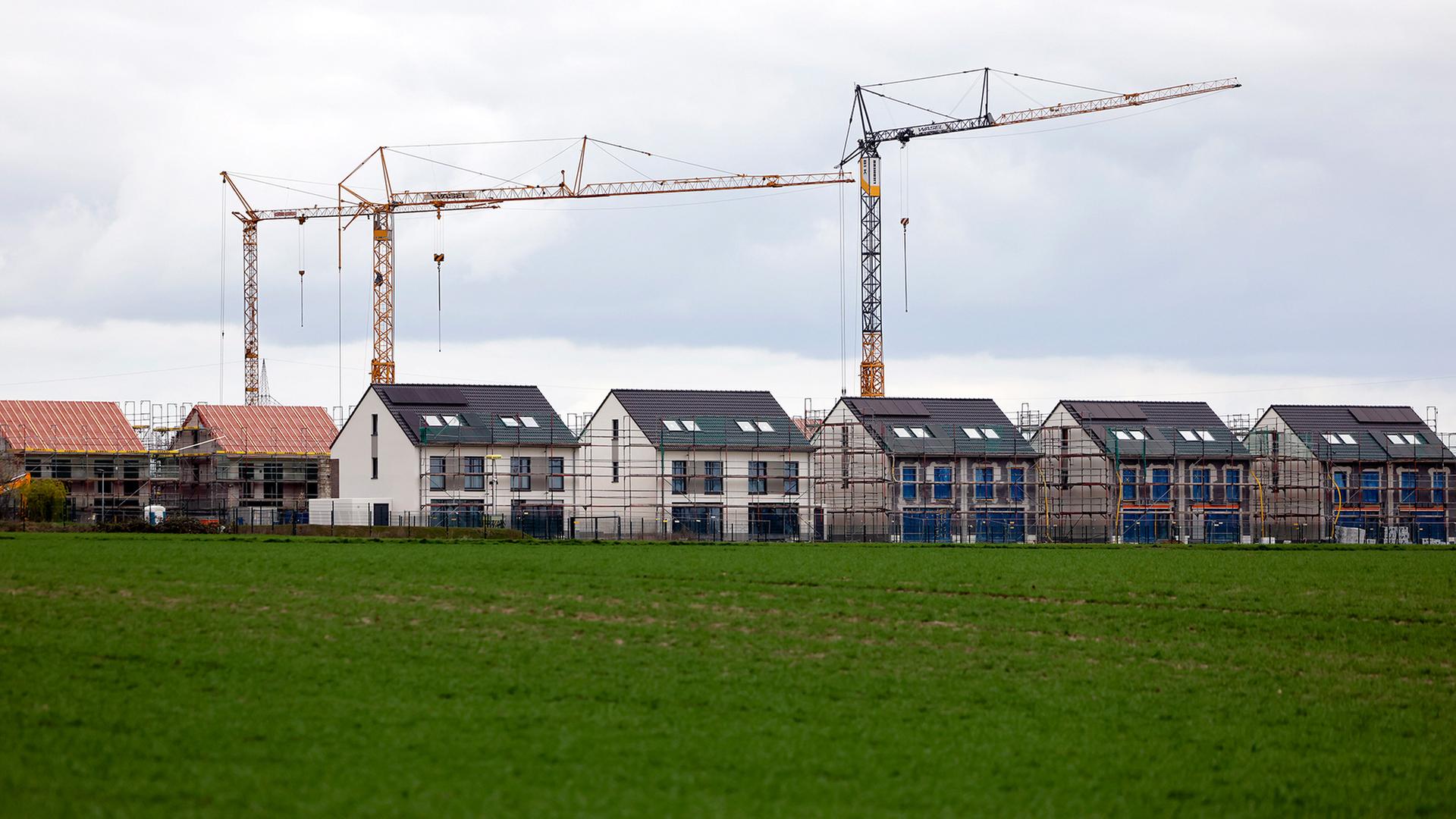 Blick auf eine Neubausiedlung in Glessen. | picture alliance / Panama Pictur