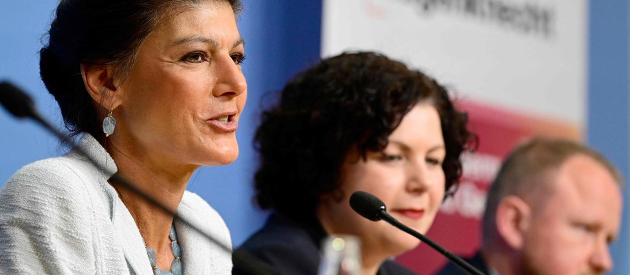 Sahra Wagenknecht auf der BSW-Pressekonferenz nach der Europwahl