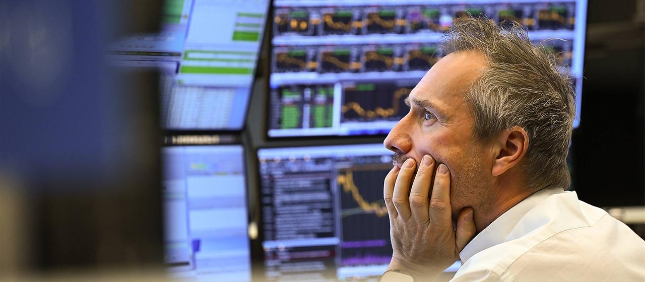 Börsenhändler an der Frankfurter Börse.