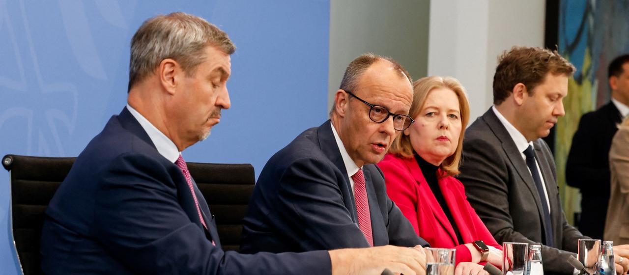 Markus Söder, Friedrich Merz, Bärbel Bas und Lars Klingbeil