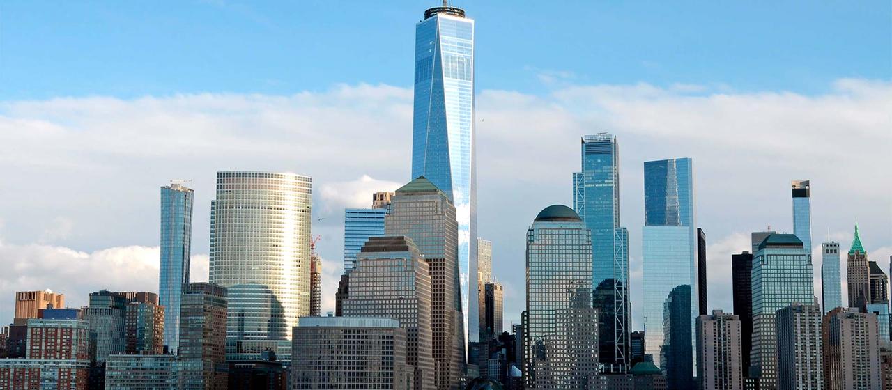 Die Skyline von Manhattan, New York City.