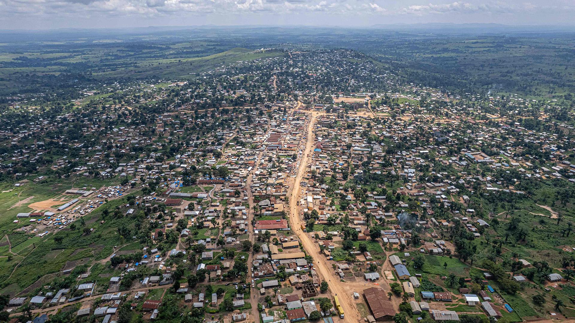 Luftaufnahme der Stadt Komanda in der Provinz Ituri im Osten der Demokratischen Republik Kongo. | AFP