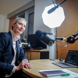 Alice Weidel vor einer Live-Diskussion mit Elon Musk im sozialen Netzwerk X
