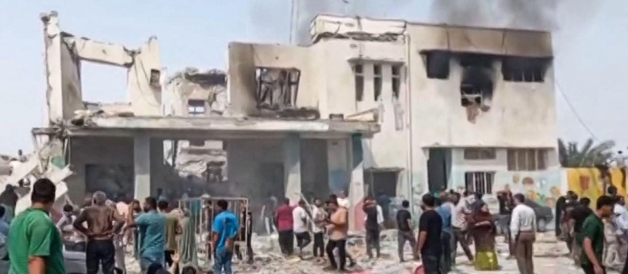 Dieser Bildausschnitt aus einer Sendung des iranischen Staatsfernsehens zeigt angeblich den Ort einer Grundschule für Mädchen in Minab