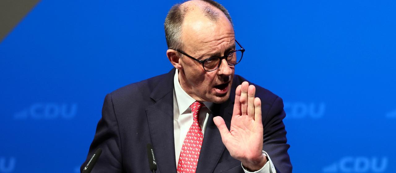 Kanzler Merz spricht anlässlich des politischen Aschermittwochs in Trier