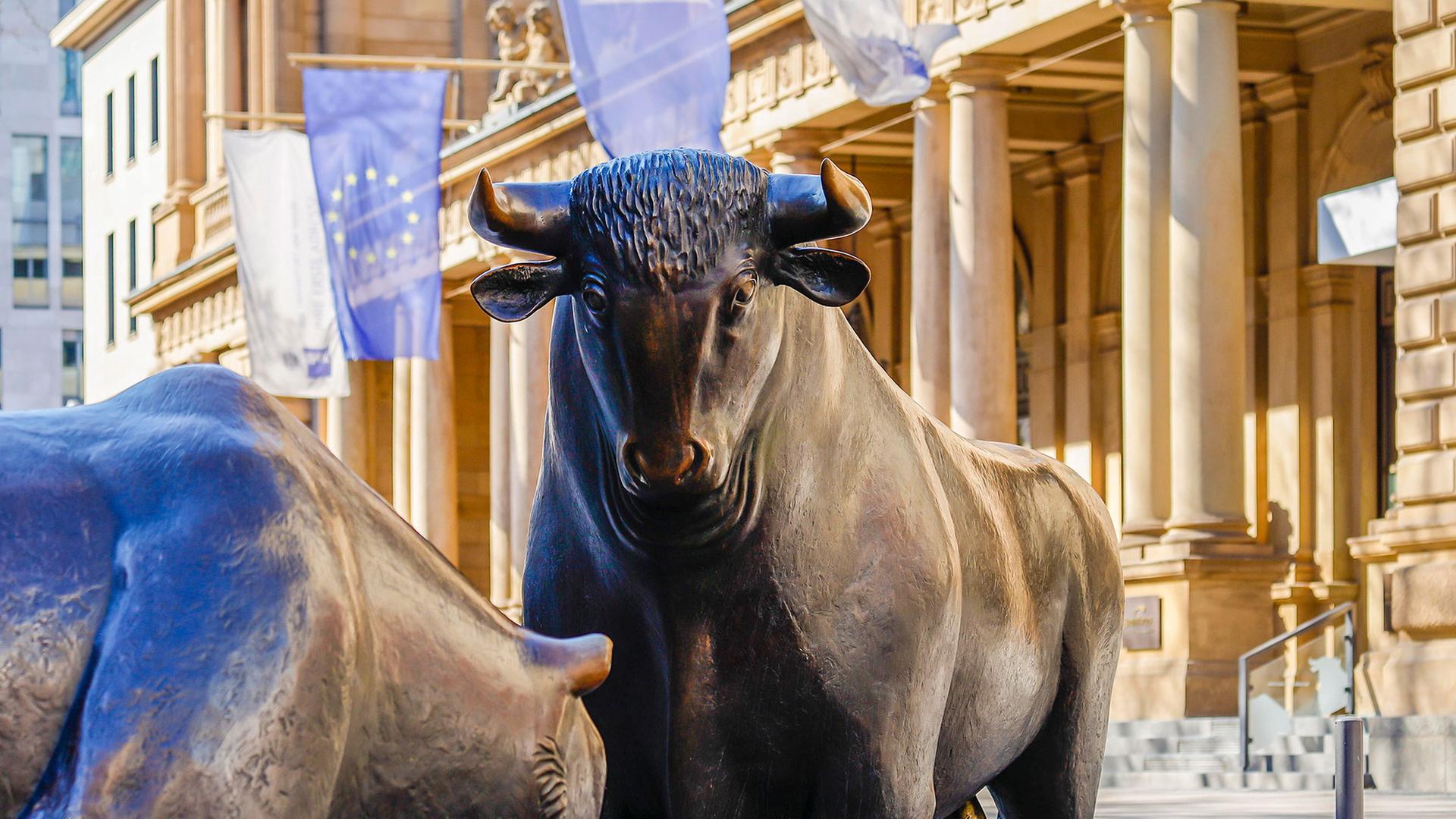 Bulle und Bär vor der Frankfurter Börse | picture alliance / robertharding