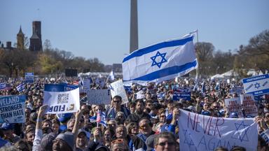Teilnehmer des "March for Israel" auf der National Mall in Washington