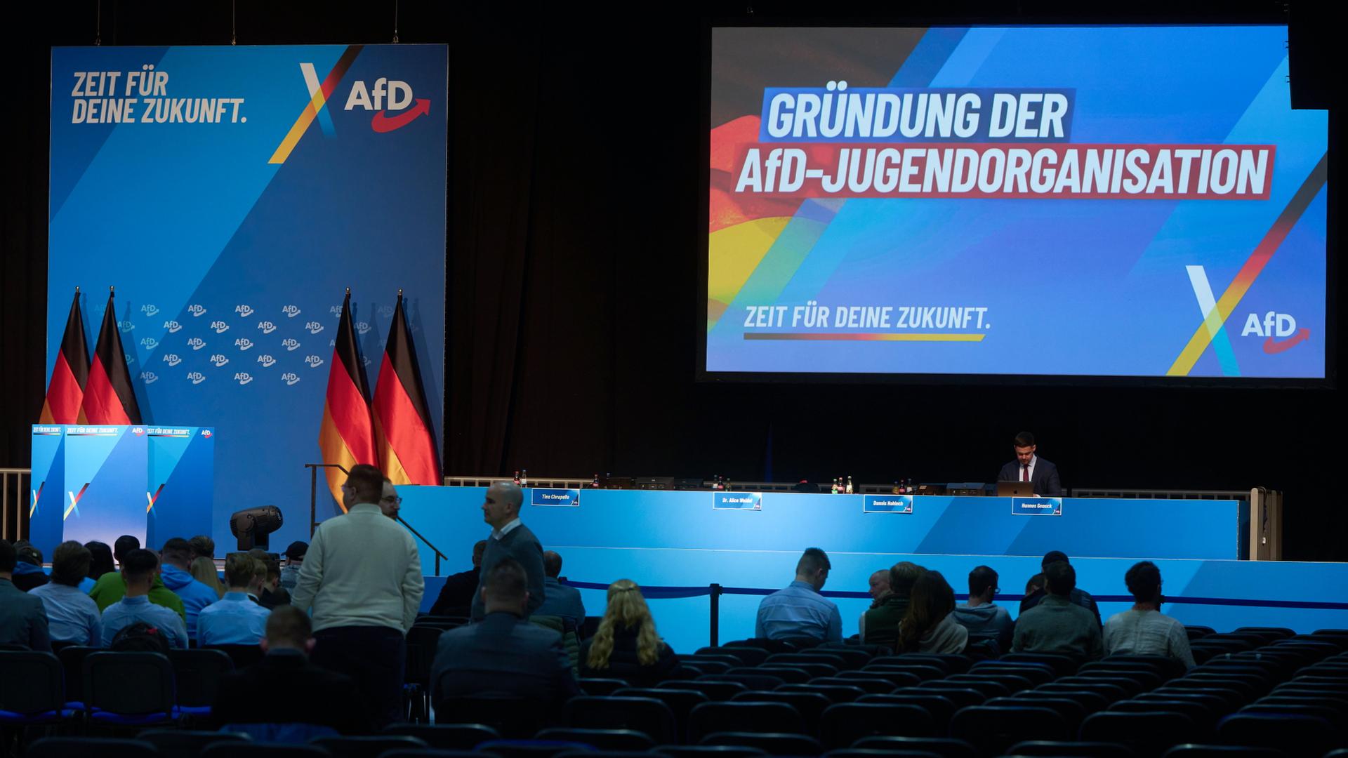 Sitzungssaal des AfD-Jugendkongresses in Gießen | dpa